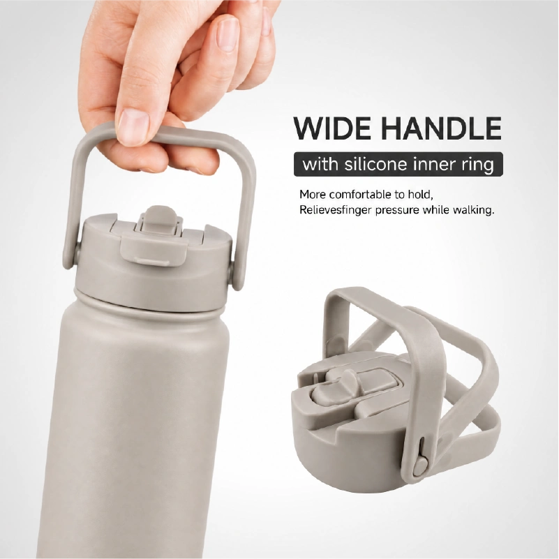 Insulated water bottle with ergonomic handle design for easy carrying OEM YW-B02