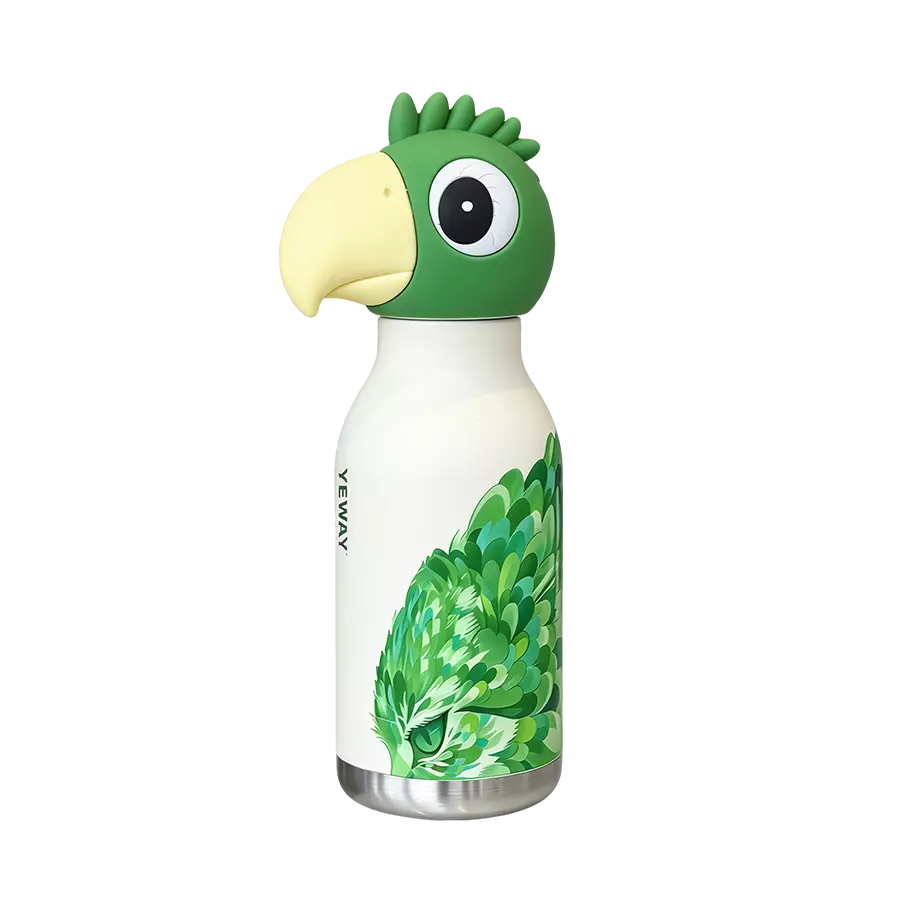 Cute cartoon animal head thermos water bottle