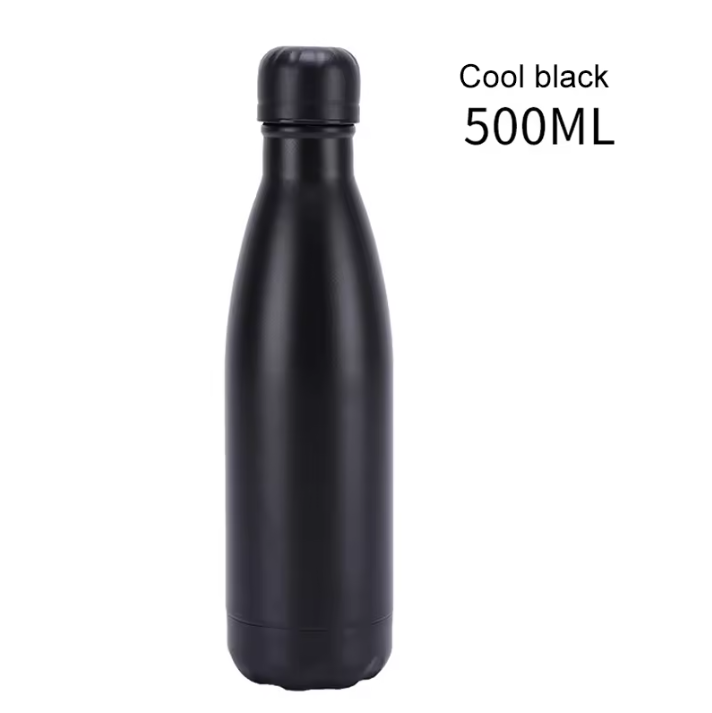Rainbow gradient cola shape insulated stainless steel bottle with mirror finish for custom drinkware brands