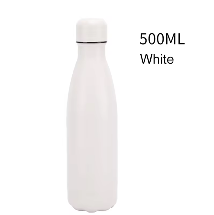 Navy to sky blue matte gradient cola shape insulated stainless steel bottle for OEM and private label manufacturing