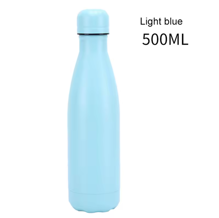 Aurora gradient stainless steel cola shape water bottle with premium mirror finish