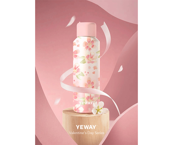 wholesale one-hand open stainless steel vacuum water bottle OEM factory customization