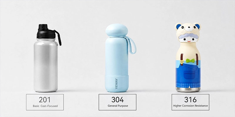 304 vs 316 vs 201 stainless steel water bottles