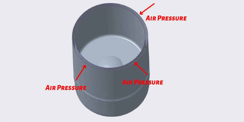 Round vacuum bottle structure for pressure distribution